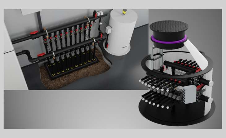 Distribution bar sets in the boiler room